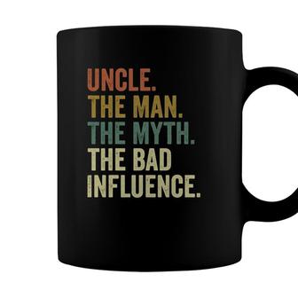 Mens Vintage Fun Uncle Man Myth Bad Influence Funny Coffee Mug - Seseable