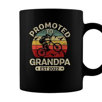 Mens Vintage Promoted To Grandpa 2022 Mountain Biking Grandpa Coffee Mug - Seseable