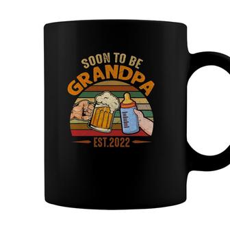Mens Vintage Soon To Be Grandpa 2022 Fathers Day Coffee Mug - Seseable