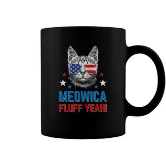 Meowica Fluff Yeah Funny Patriotic American Cat 4Th Of July Coffee Mug - Seseable