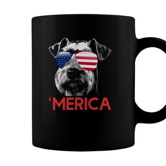 Merica Airedale Terrier American Flag 4Th Of July Coffee Mug - Seseable
