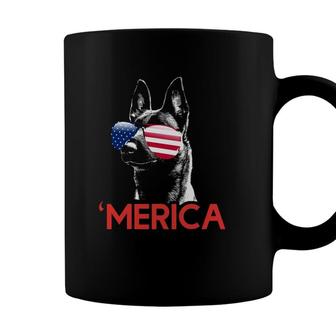 Merica Belgian Malinois American Flag 4Th Of July Coffee Mug - Seseable
