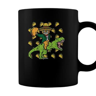 Mexican Cat Trex Tacos Funny Cinco De Mayo Fiesta Dinosaur Coffee Mug - Seseable