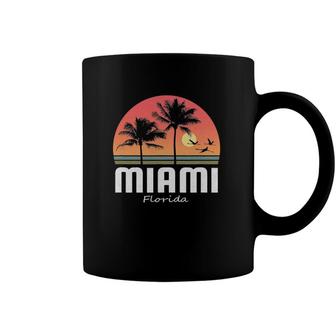 Miami Florida Beach Palm Sunset Gift Women Men Kids Souvenir Coffee Mug | Mazezy