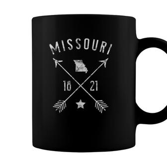 Missouri Retro Vintage Home State Map Distressed Arrows Coffee Mug - Seseable