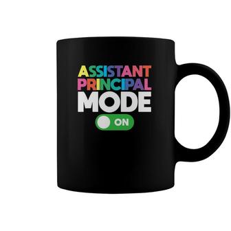 Mode On Assistant Principal Colorful Text Coffee Mug | Mazezy