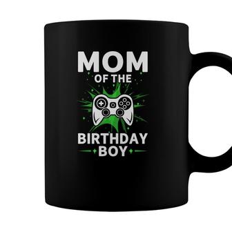 Mom Of Birthday Boy White Boy Matching Video Gamer Coffee Mug - Seseable
