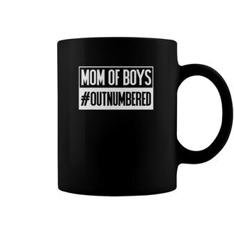 Mom Of Boys Outnumbered Boy Mom Best Mother Gift Coffee Mug | Mazezy