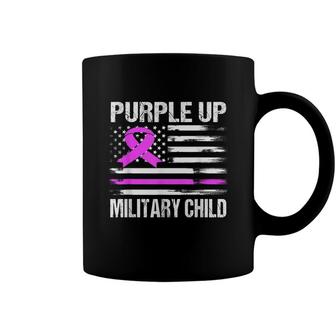 Month Of The Military Child Purple Up American Flag Brats Coffee Mug - Seseable
