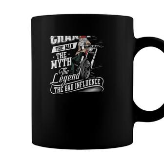Motorcycle Grandpa The Man Myth Legend Bad Influence Coffee Mug - Seseable