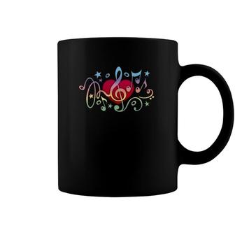 Music Heart Treble Clef Musical Notes Bass Sound Party Choir Coffee Mug | Mazezy
