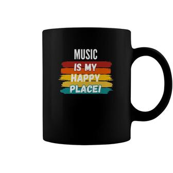 Music Lover Gifts Music Is My Happy Place Coffee Mug | Mazezy