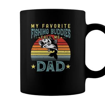 My Favorite Fishing Buddies Call Me Dad Fathers Day Mens Coffee Mug - Seseable