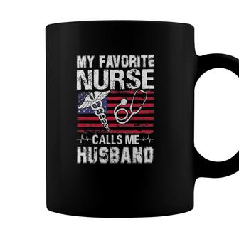 My Favorite Nurse Calls Me Husband American Flag Coffee Mug - Seseable
