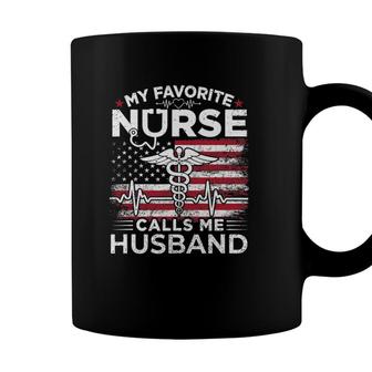 My Favorite Nurse Calls Me Husband Usa Flag Husband Gift Coffee Mug - Seseable