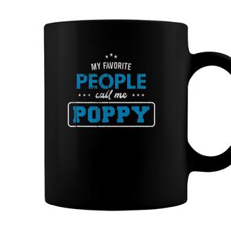 My Favorite People Call Me Poppy Vintage Grandpa Coffee Mug - Seseable