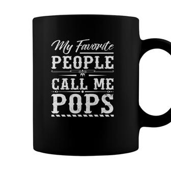 My Favorite People Call Me Pops Fathers Day Grandpa Coffee Mug - Seseable