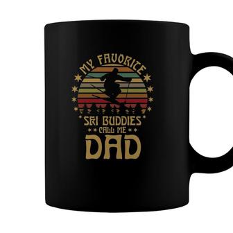 My Favorite Ski Buddies Call Me Dad Vintage Skiing Lovers Coffee Mug - Seseable