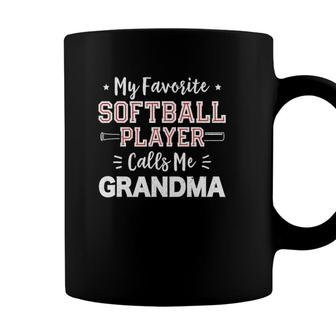 My Favorite Softball Player Calls Me Grandma Softball Coffee Mug - Seseable