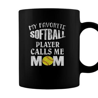My Favorite Softball Player Calls Me Mom - Funny Coaches Coffee Mug - Seseable