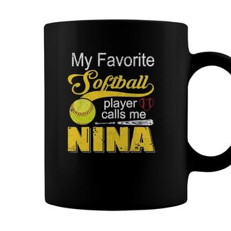 My Favorite Softball Player Calls Me Nina Mothers Day Coffee Mug - Seseable