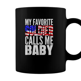 My Favorite Soldier Calls Me Baby - Proud Army Wife Husband Coffee Mug - Seseable