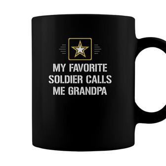 My Favorite Soldier Calls Me Grandpa Coffee Mug - Seseable