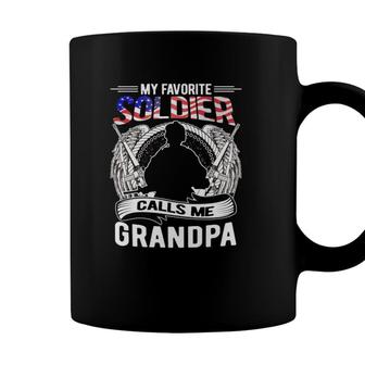 My Favorite Soldier Calls Me Grandpa Proud Army Grandfather Coffee Mug | Seseable CA