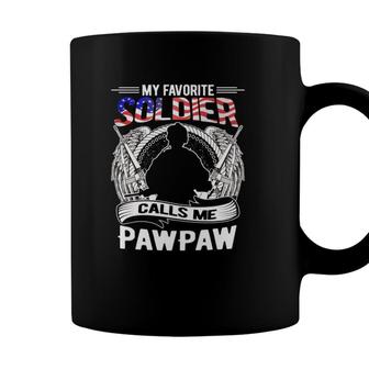 My Favorite Soldier Calls Me Pawpaw Proud Army Grandpa Gifts Coffee Mug - Seseable