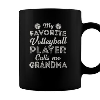 My Favorite Volleyball Player Calls Me Grandma Mother Coffee Mug - Seseable