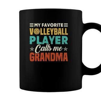 My Favorite Volleyball Player Calls Me Grandma Vintage Coffee Mug - Seseable