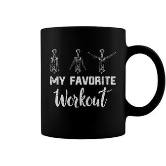 My Favorite Workout Cork Wine Drinking Rose Alcohol Coffee Mug - Monsterry