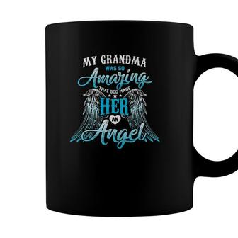 My Grandma Was So Amazing That God Made Her An Angel Blue Angel Wings Version Coffee Mug - Seseable