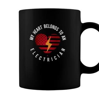 My Heart Belongs To An Electrician Present Wife Son Daughter Coffee Mug - Seseable
