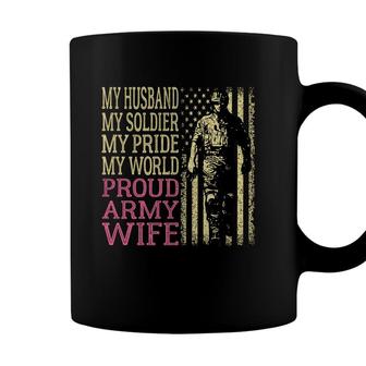 My Husband My Soldier Hero - Proud Army Wife Military Spouse Coffee Mug - Seseable