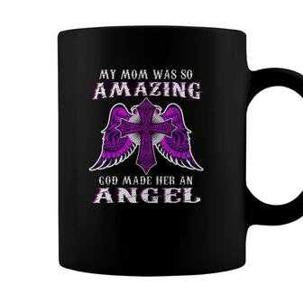 My Mom Was So Amazing God Made Her An Angel Pink Cross With Angel Wings Version Coffee Mug - Seseable