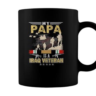 My Papa Is A Iraq Veteran Proud Us Veteran Fathers Day Coffee Mug | Seseable CA