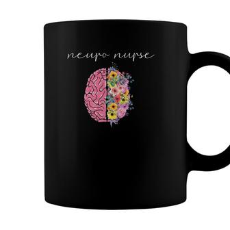 Neuro Nurse Floral Neuroscience Nursing Proud Nurselife Coffee Mug - Seseable