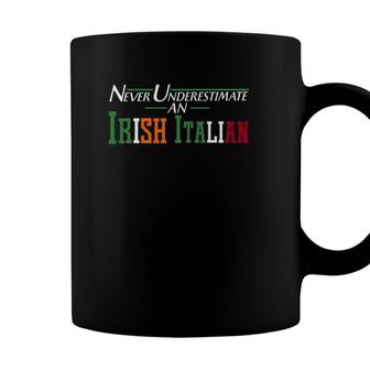 Never Underestimate Irish Italian Italy Ireland Flag Pride Coffee Mug - Seseable