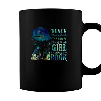 Never Underestimate The Power Of A Girl With A Book Library Ruth Bader Ginsburg Quote Coffee Mug - Seseable