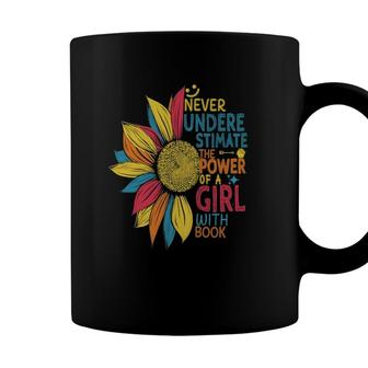 Never Underestimate The Power Of A Girl With Book Colorful Coffee Mug - Seseable