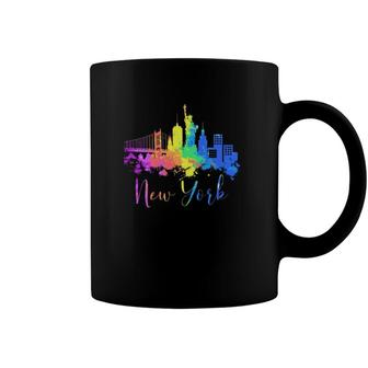 New York Skyline Watercolor Souvenir Gift Liberty Big Apple Coffee Mug | Mazezy AU