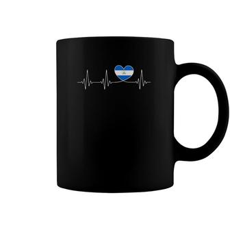 Nicaragua Love Heartbeat And Nicaraguan Flag Heart Nicaragua Coffee Mug | Mazezy