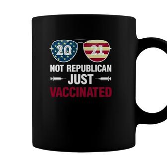 Not Republican Just Vaccinated Pro Vaccination Quarantine Democratic 2021 American Flag Sunglasses Coffee Mug - Seseable