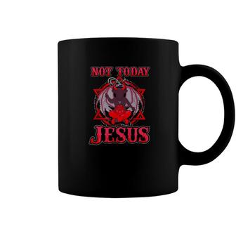Not Today Jesus Baphomet Sigil Evil Goa Hail Satan Coffee Mug - Monsterry DE