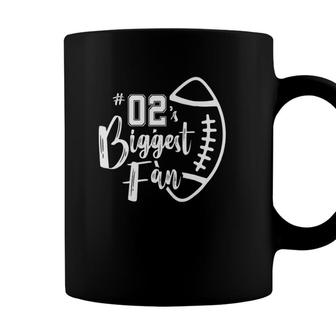 Number 02S Biggest Fan Football Player Mom Dad Family Coffee Mug - Seseable