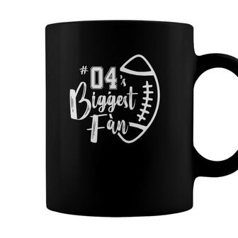 Number 04S Biggest Fan Football Player Mom Dad Family Coffee Mug - Seseable