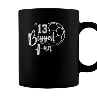 Number 13S Biggest Fan Soccer Player Mom Dad Family Coffee Mug - Seseable