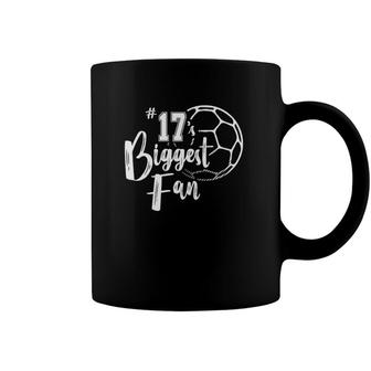 Number 17S Biggest Fan Soccer Player Mom Dad Family Coffee Mug | Mazezy