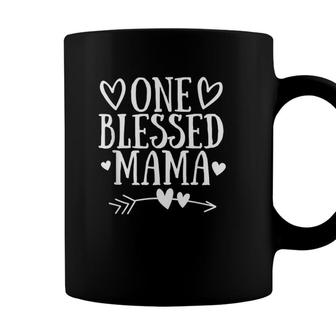 One Blessed Mama Mothers Day Heart Arrow Grandma Momma Coffee Mug - Seseable